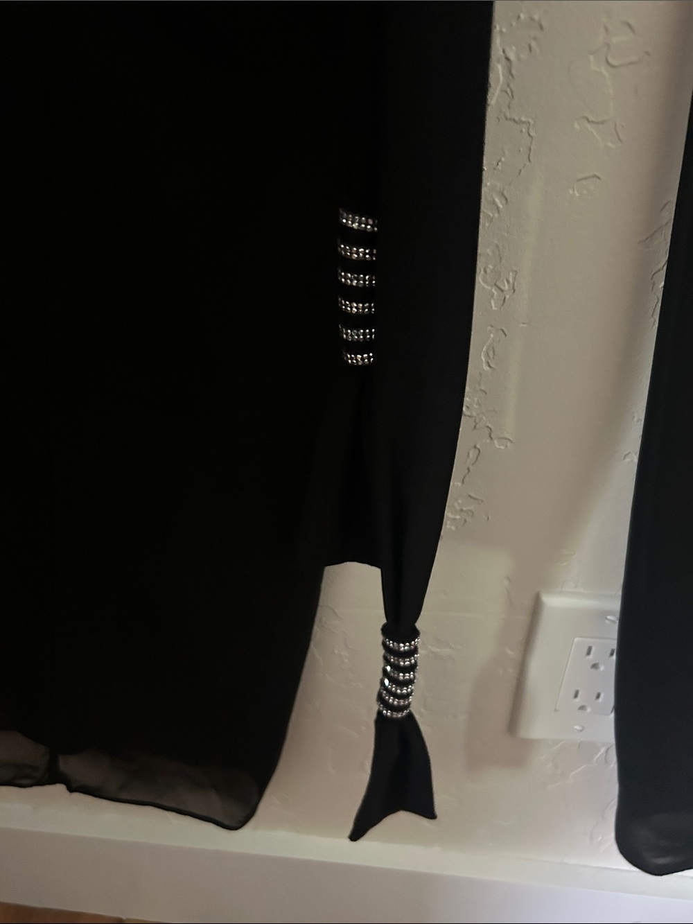 MSK Black Cold-Shoulder Wide-Leg Jumpsuit with Chiffon Overlay. NWT - Picture 7 of 12